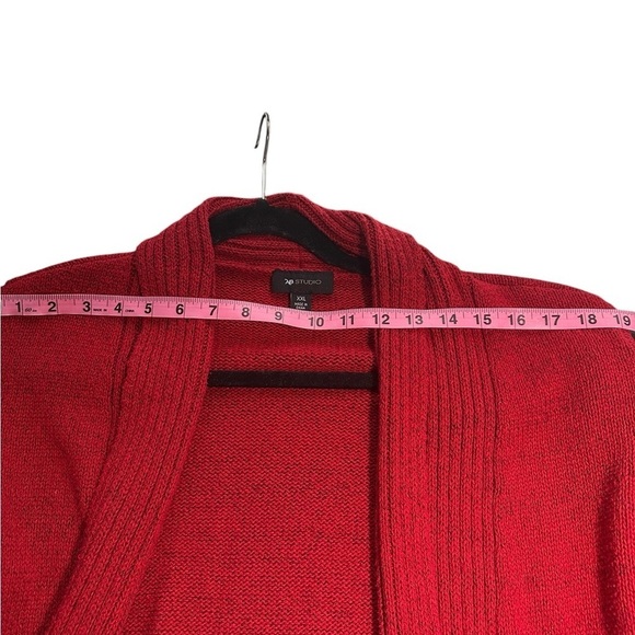 AB Studio Red Knit Sweater - Picture 6 of 7